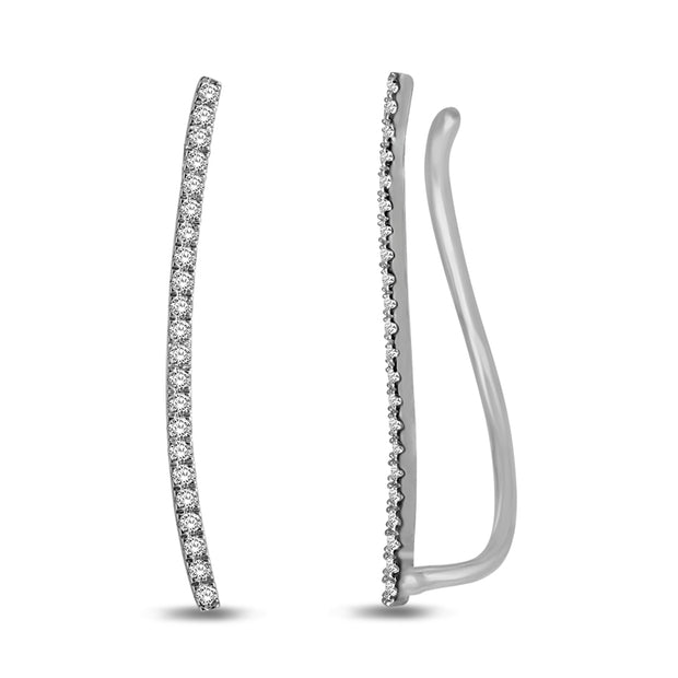 14K White Gold 0.33ctw Micro-prongs Ear Climber
