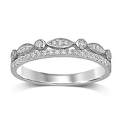 10K White Gold 1/6 Ct.Tw.Diamond Stackable Band