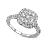 14K White Gold 5/8 Ctw Invisible Diamond Fashion Ring
