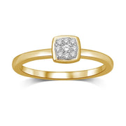 14K White Gold 1/10 Ctw Diamond Flower Ring