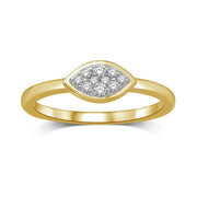 14K White Gold 1/10 Ctw Diamond Flower Ring