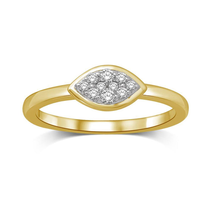 14K White Gold 1/10 Ctw Diamond Flower Ring