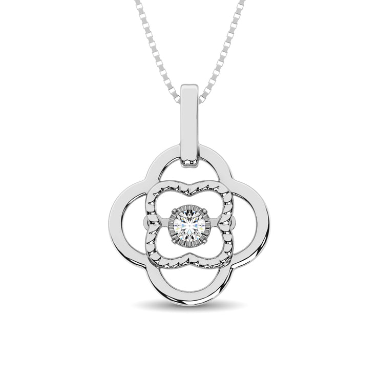 Sterling Silver Moving Diamond Accent Pendant