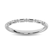 14K White Gold 1/10 Ct. Tw. Baguette And Round Diamond Anniversary Band