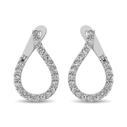 14K White Gold Diamond 5/8 Ct.Tw. Hoop Earrings