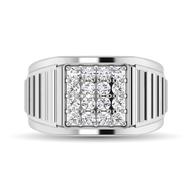 10K White Gold 1 Ct.Tw. Diamond Men's Fashion Ring