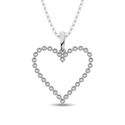 Sterling Silver 1/10 Ct.Tw. Diamond Heart Pendant
