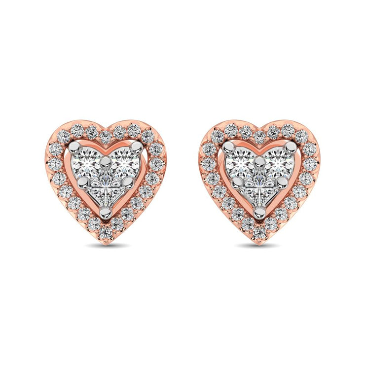 10K White Gold 1/3 Ct.Tw. Diamond Heart Stud Earrings