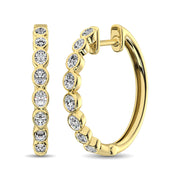 14K White Gold 1/3 Ct.Tw. Diamond Hoop Earrings