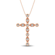 14K White Gold 1/4 Ct.Tw. Diamond Cross Pendant