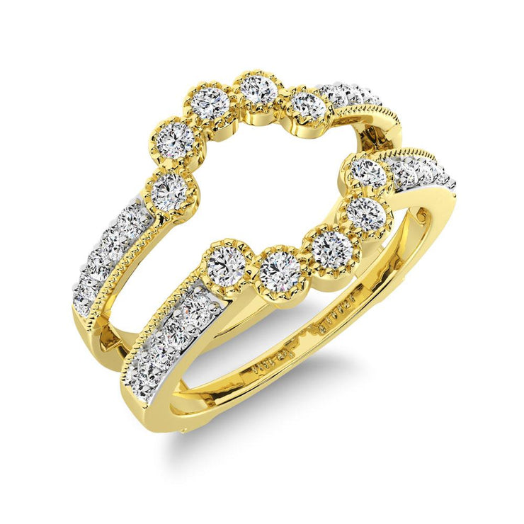 14K Yellow Gold 0.40ctw Diamond Vintage Ring Guard Ring