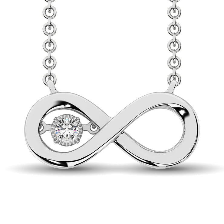 Figure Eight Sterling Silver 0.03ctw Diamond Necklace