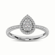 Cluster Pear Shape Halo 14K Rose Gold 0.40ctw Diamond Ring