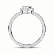 Cluster Pear Shape Halo 14K Rose Gold 0.40ctw Diamond Ring