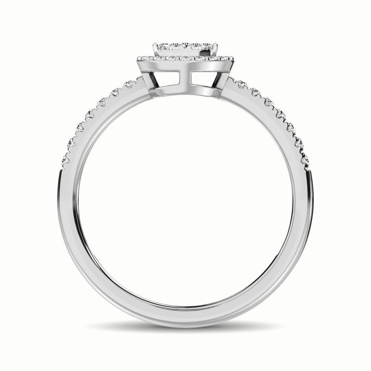 Cluster Pear Shape Halo 14K Rose Gold 0.40ctw Diamond Ring