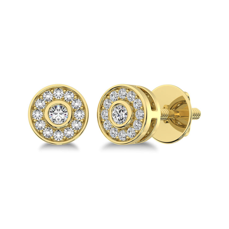 10K White Gold 1/6 Ct.Tw. Diamond Round Shape Stud Earrings