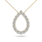 14K White Gold 3/8 Ct.Tw. Diamond Tear Drop Pendant