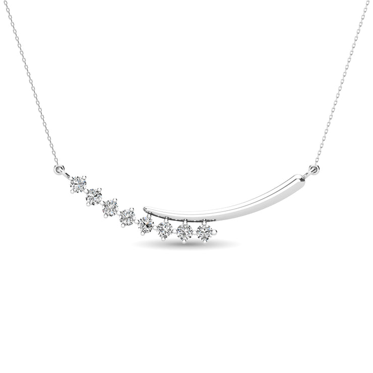 14K White Gold 1/4 Ct.Tw. Diamond Fashion Necklace