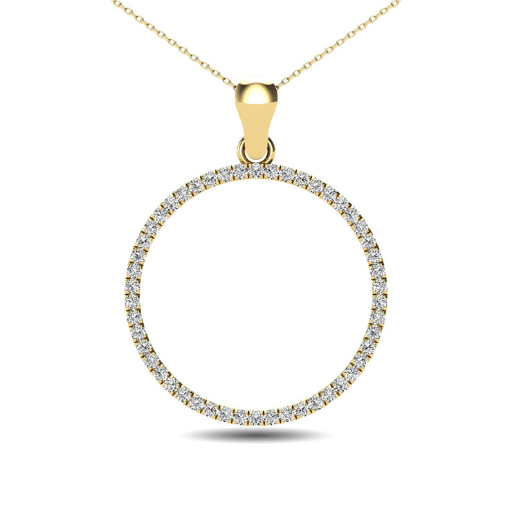 10K White Gold 1/6 Ct.Tw. Diamond Circle Pendant