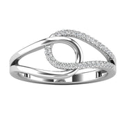 Diamond 1/10 Ctw Abstract Loop Ring in 10K White Gold
