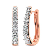 10K White Gold Diamond 1 Ct.Tw. Classic Hoop Earrings