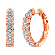 10K White Gold Diamond 1 Ct.Tw. Hoop Earrings