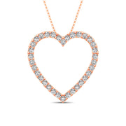 10K White Gold Diamond 1/2 Ct.Tw. Heart Pendant