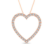 10K White Gold Diamond 1/2 Ct.Tw. Heart Pendant