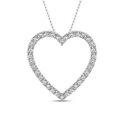 10K White Gold Diamond 1/2 Ct.Tw. Heart Pendant