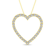 10K White Gold Diamond 1/2 Ct.Tw. Heart Pendant