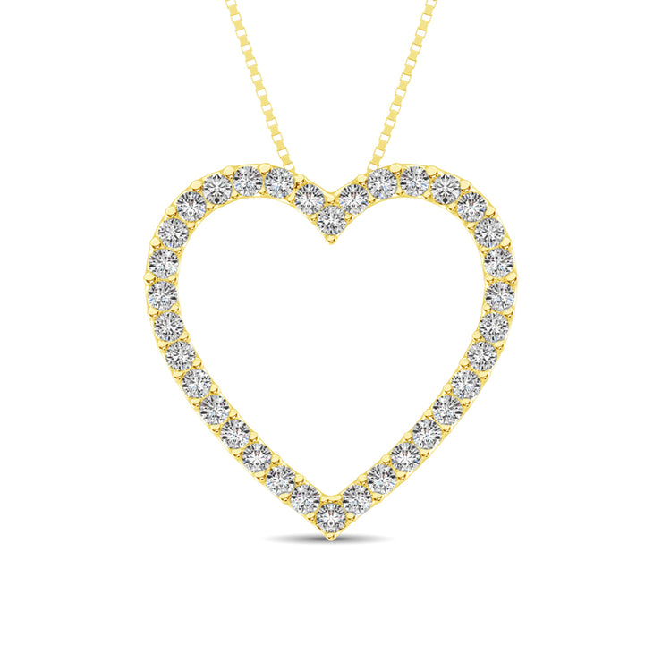 10K White Gold Diamond 1/2 Ct.Tw. Heart Pendant