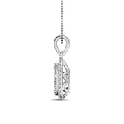 Sparkly 14K White Gold 0.60ctw Diamond Teardrop Pendant