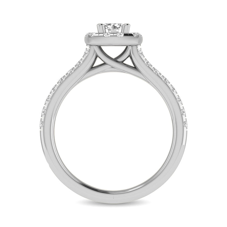 14KT WG 1ctw Diamond Keyani Variable Cuts Halo Engagement Ring