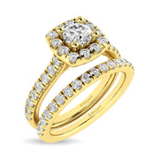 14KT WG 1ctw Diamond Keyani Variable Cuts Halo Engagement Ring