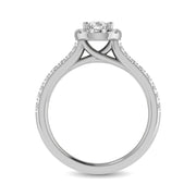 1.00ctw Pear Shape Halo Lucida Straight Shank Engagement Ring