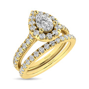 1.00ctw Pear Shape Halo Lucida Straight Shank Engagement Ring