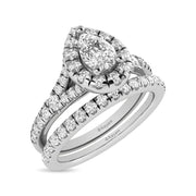1ctw. Halo Split Shank Diamond Engagement Ring in different diamond cuts