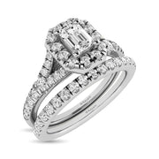 1ctw. Halo Split Shank Diamond Engagement Ring in different diamond cuts
