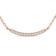 Luxurious Modern 0.14ctw Diamond Curve Bar Fashion Necklace
