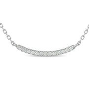 Luxurious Modern 0.14ctw Diamond Curve Bar Fashion Necklace