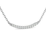 Luxurious Modern 0.14ctw Diamond Curve Bar Fashion Necklace