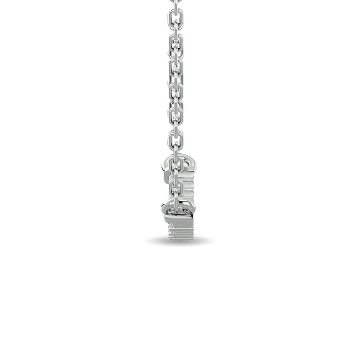Luxurious Modern 0.14ctw Diamond Curve Bar Fashion Necklace
