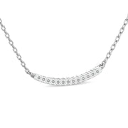Luxurious Modern 0.14ctw Diamond Curve Bar Fashion Necklace