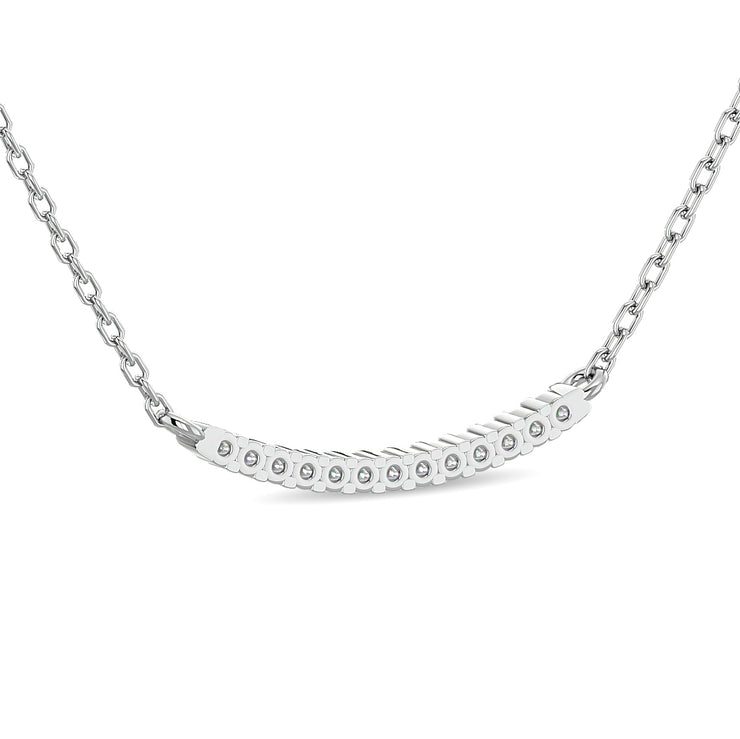Luxurious Modern 0.14ctw Diamond Curve Bar Fashion Necklace