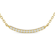 Luxurious Modern 0.14ctw Diamond Curve Bar Fashion Necklace