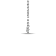 Diamond Round & Straight Buggete Fashion Necklace 1/8 ct tw in 10K White Gold