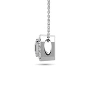 Diamond Emerald Cut Single Halo Necklace 1/4 ct tw in 14K White Gold