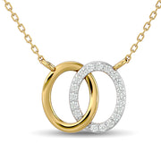 10K 0.17ctw 2-Tone Diamond Fancy Circle Of Life Necklace