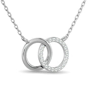 10K White Gold 0.17ctw Diamond Circle Of Life together Necklace