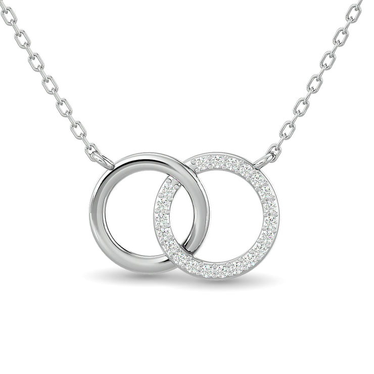 10K White Gold 0.17ctw Diamond Circle Of Life together Necklace